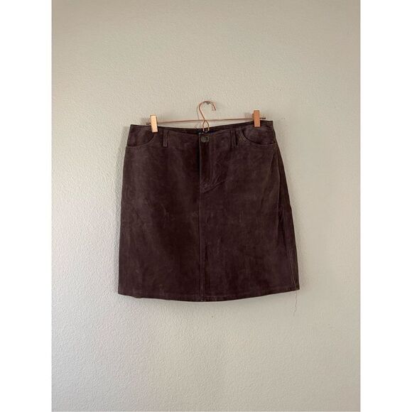Vintage leather suede mini‎ skirt size 13 - Picture 4 of 7